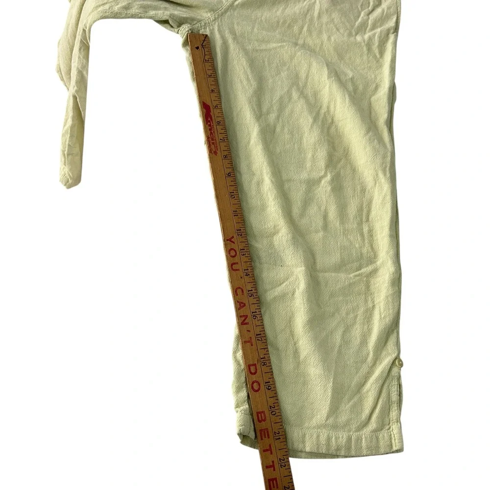 Lightweight Linen Like Pants Small Green Elastic Waist Relaxed Coastal‎ Casual